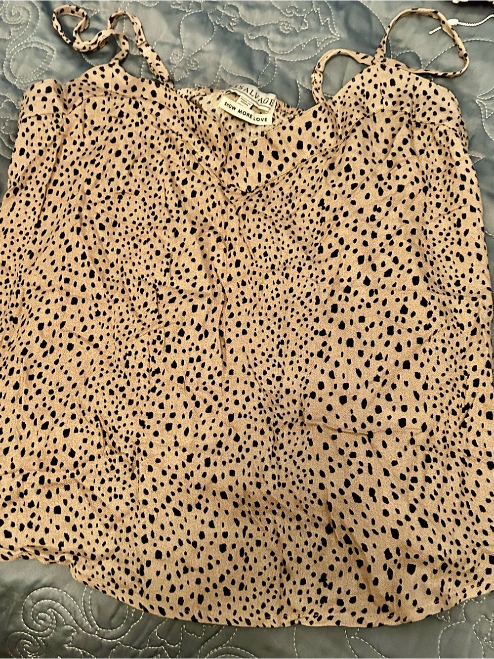 Pj Salvage Beige Black Dotted cami